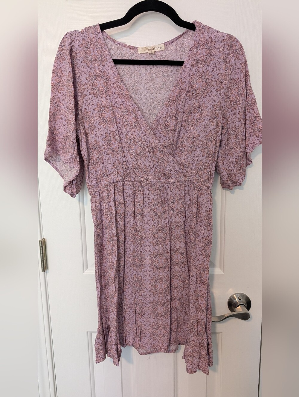 Rewind Lavender Paisley Mini Dress
